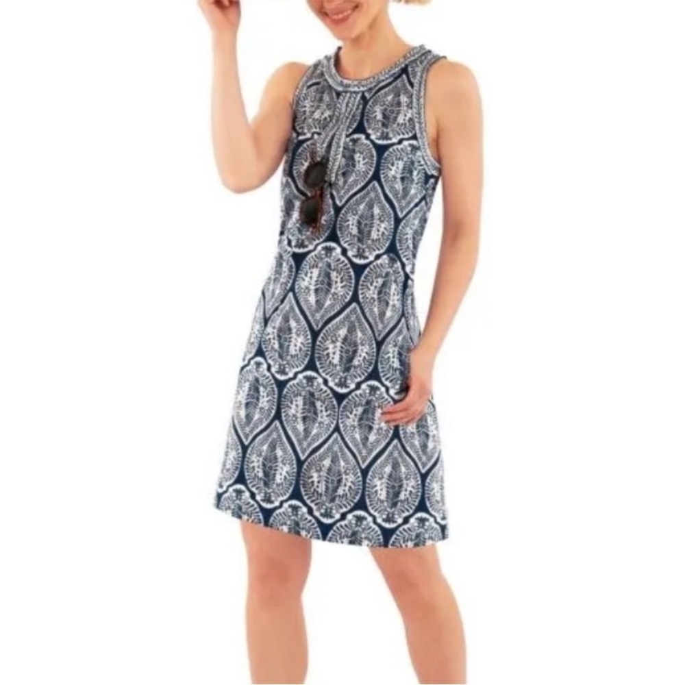 Gretchen Scott Designs Flirt Dress in Indian Summer Navy & White Size S Paisley